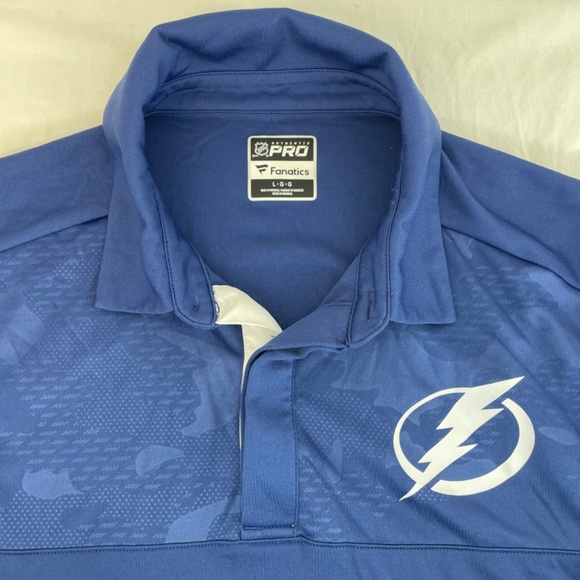 NHL Authentic Pro Fanatics Tampa Bay Lightning Polo Men’s Size Large - Picture 7 of 16